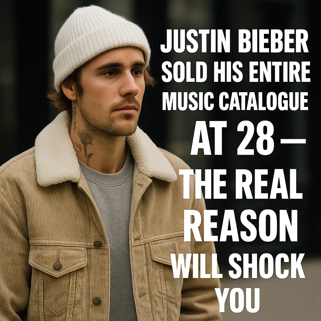 ustin Bieber walking outside a studio, looking introspective in 2025
