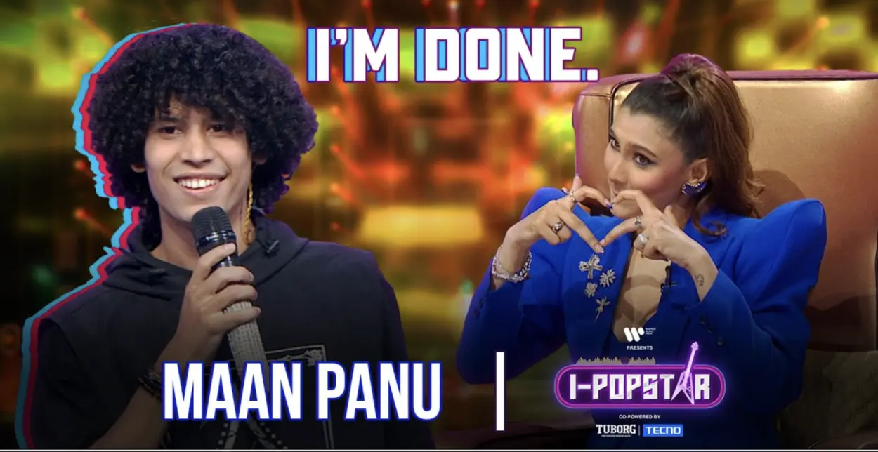 Contestants expressing emotions on stage.